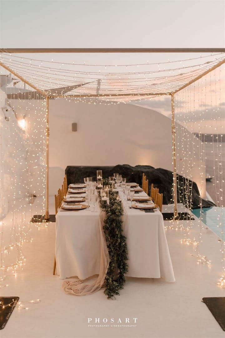 Decorated Dining Venue during sunset