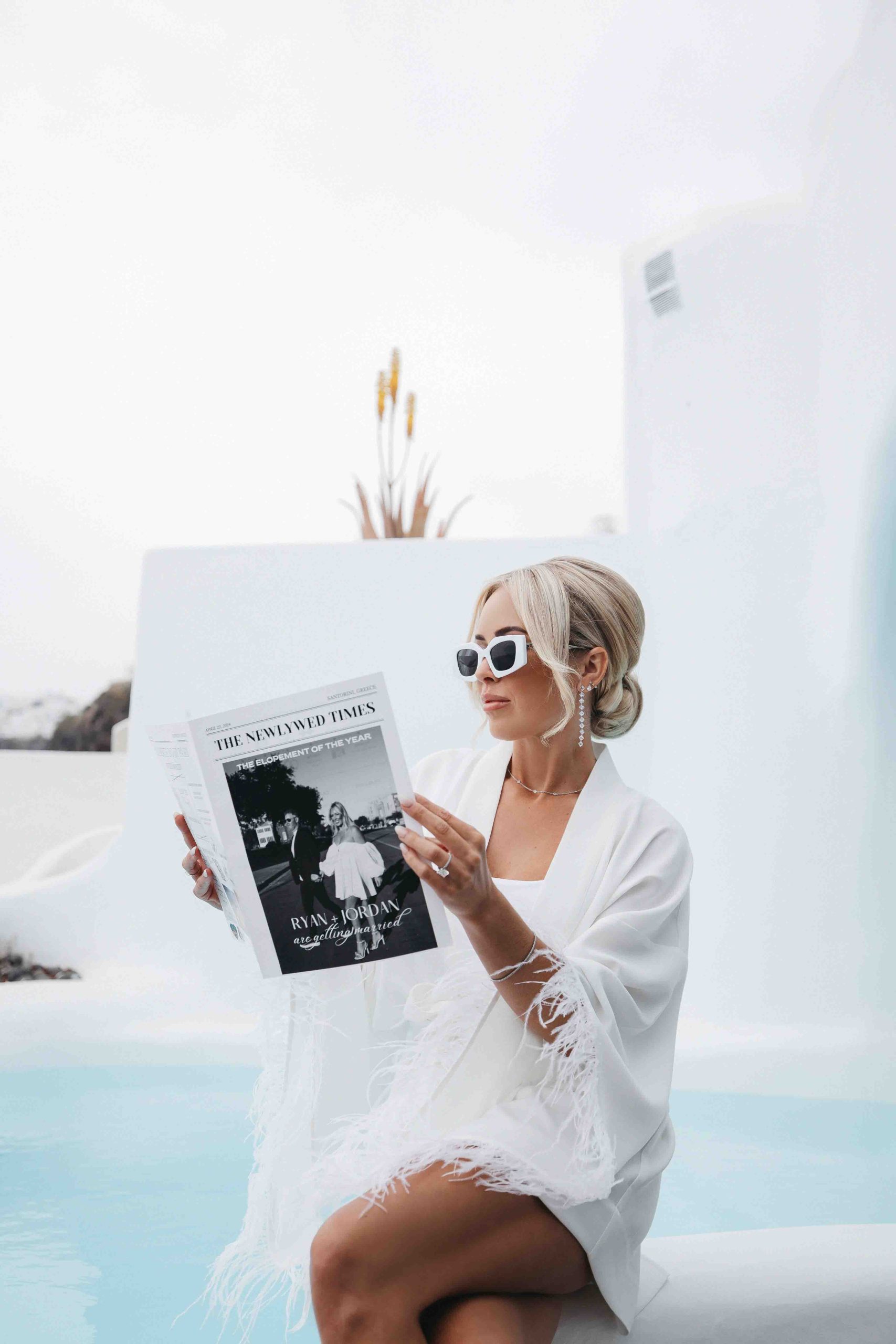 Bride relaxing before wedding