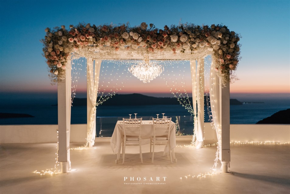 Wedding Dinner Venue during sunset